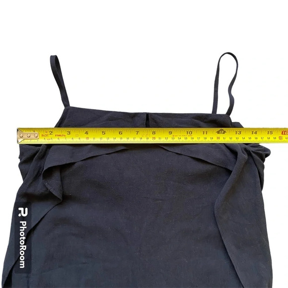 NWT URBAN Outfitters Black Linen Blend Jumpsuit Dress with High Slits Size XS - Picture 13 of 16